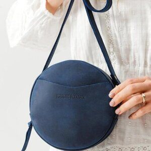 🆕Portland Leather Women Deep Water Imported Goods Circle Handmade Crossbody Bag